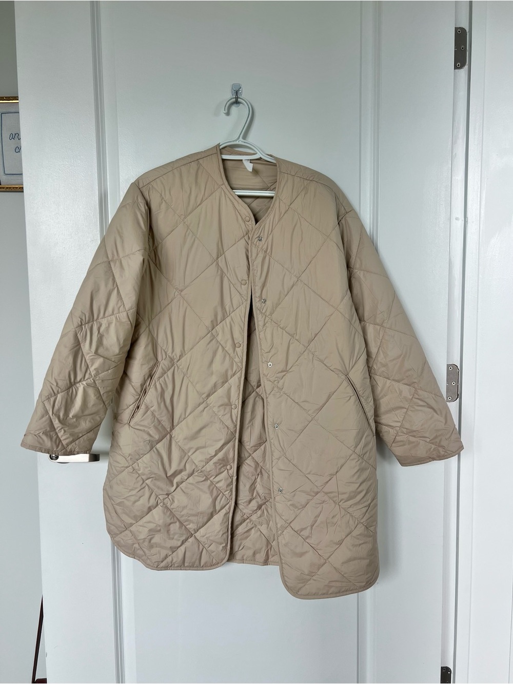 Mango Quilted Oversized Puffer Jacket in Beige